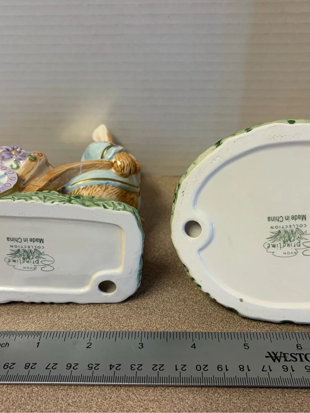 vintage Avon Springtime Collection Mr. & Mrs. Bunny Tealight Holder Figurines